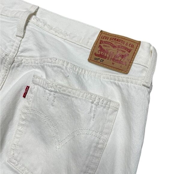 LEVI'S 501 Distressed Jeans White Size 32 x 32 - Picture 6 of 8